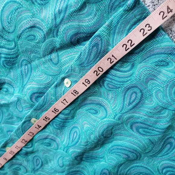 Hand made Vintage Bright Blue Paisley Blouse Top - Picture 7 of 13